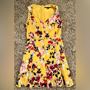 Floral Yellow Sleeveless Dress